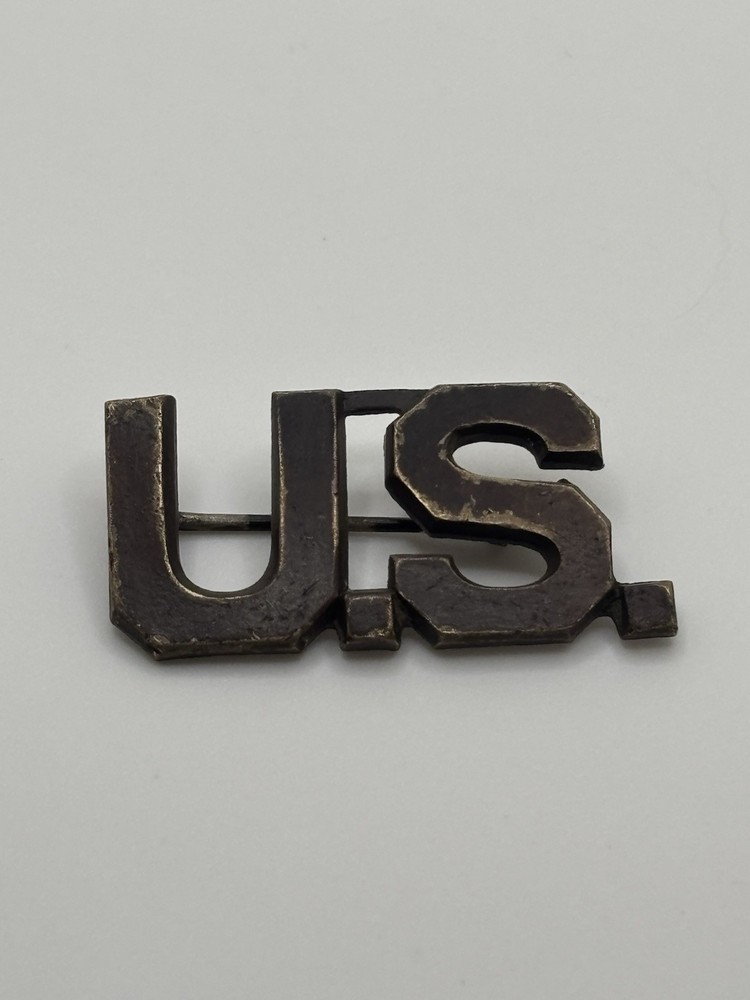 Original WWI U.S. Army Collar  “U.S.” Brass Pinback