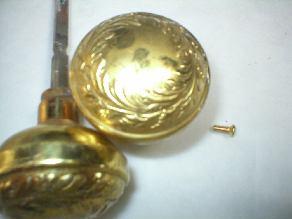 Antique Victorian Era Solid Brass Doorknobs