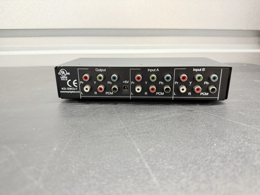 Key Digital KD-SW2x1 Flash2 Component Video & Audio Switcher 2x1 UNTESTED