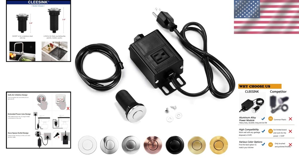 Long/3.5" Stainless Steel Disposal Switch