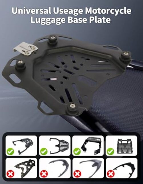 Motorcycle Top Case Mounting Baseplate, Quick Release Tail Baseboard Universal