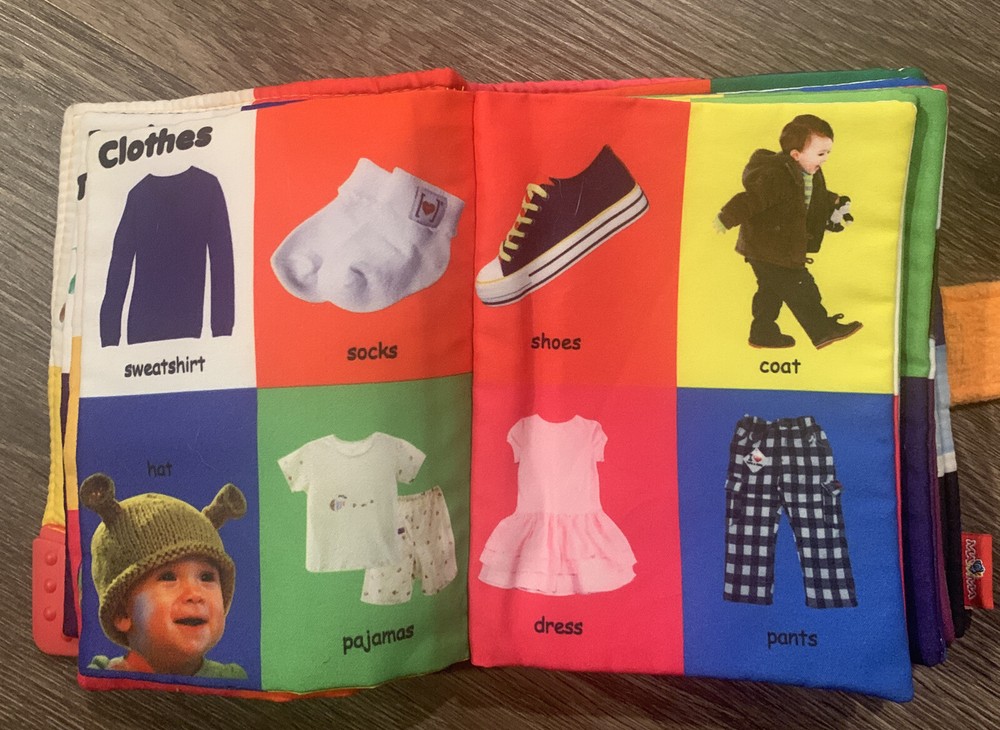 My First Word Book Cloth MAMMA Kiddie Soft Activity Baby Toddler Teether EUC