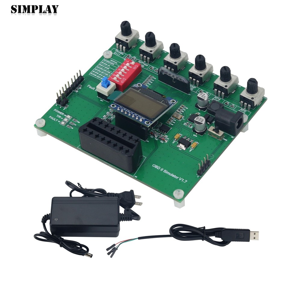 OBD II Simulator OBD2 ECU Simulator with 0.96" 128*64 OLED Screen