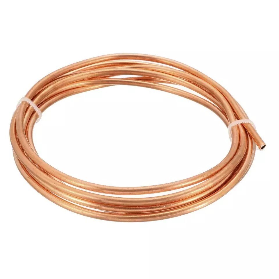 Refrigeration Tubing 1/8 OD x 5/64 ID x 6.5 Ft Length Soft Coil Copper Tubing