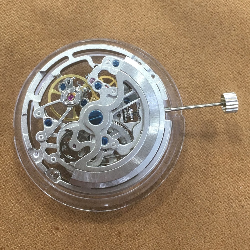 Skeleton 4.7mm Thickness Automatic Watch Movement With Stem For Seagull TY2809