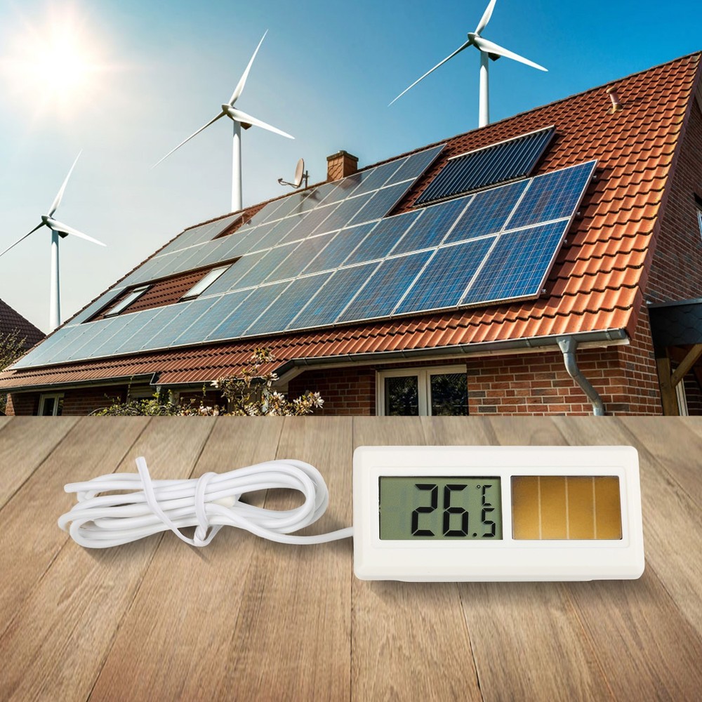 Sleek LCD Solar Thermometer Sensor for Accurate Temperature Measurement