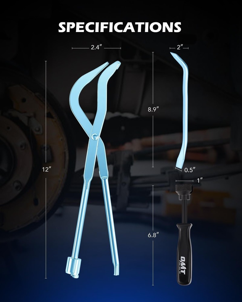 Kit, 3 pc Drum Brake Adjustment Tool Set with Brake Spring Compressor Tool an...