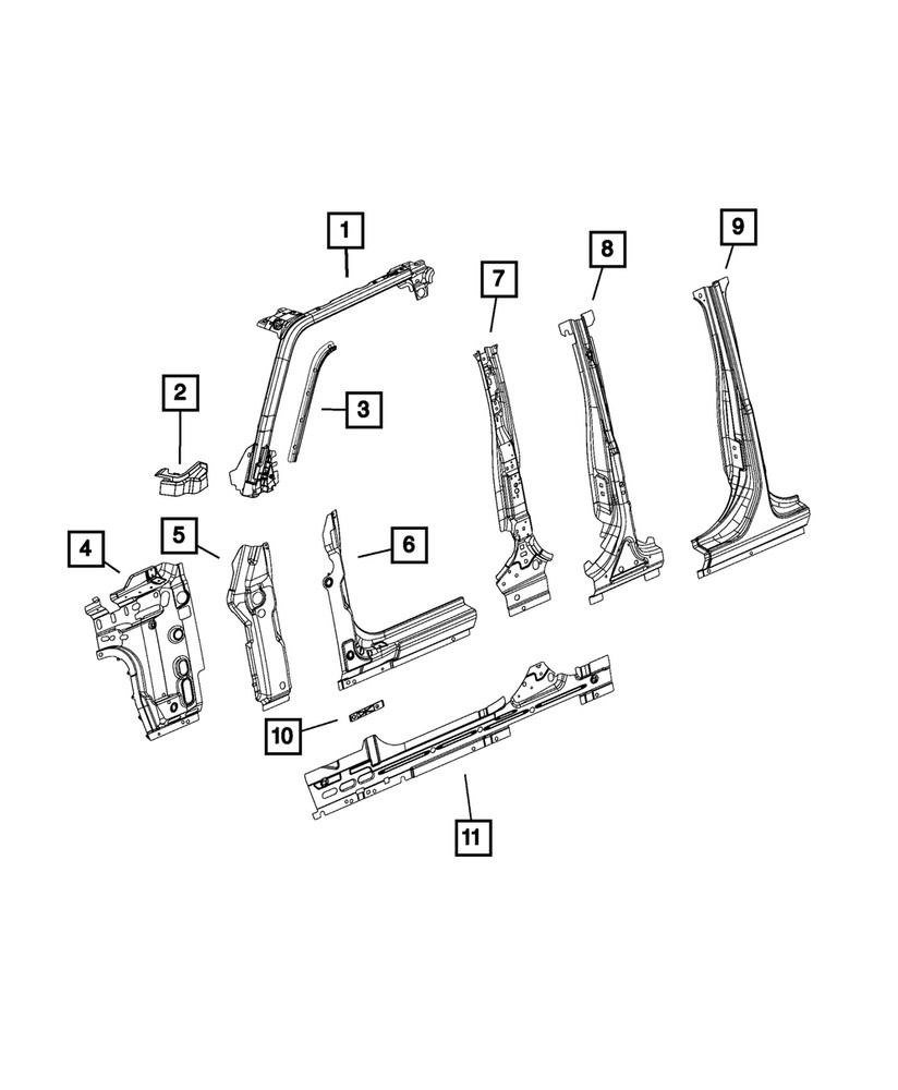 Genuine Mopar Cowl Side Panel Right 68302728AC