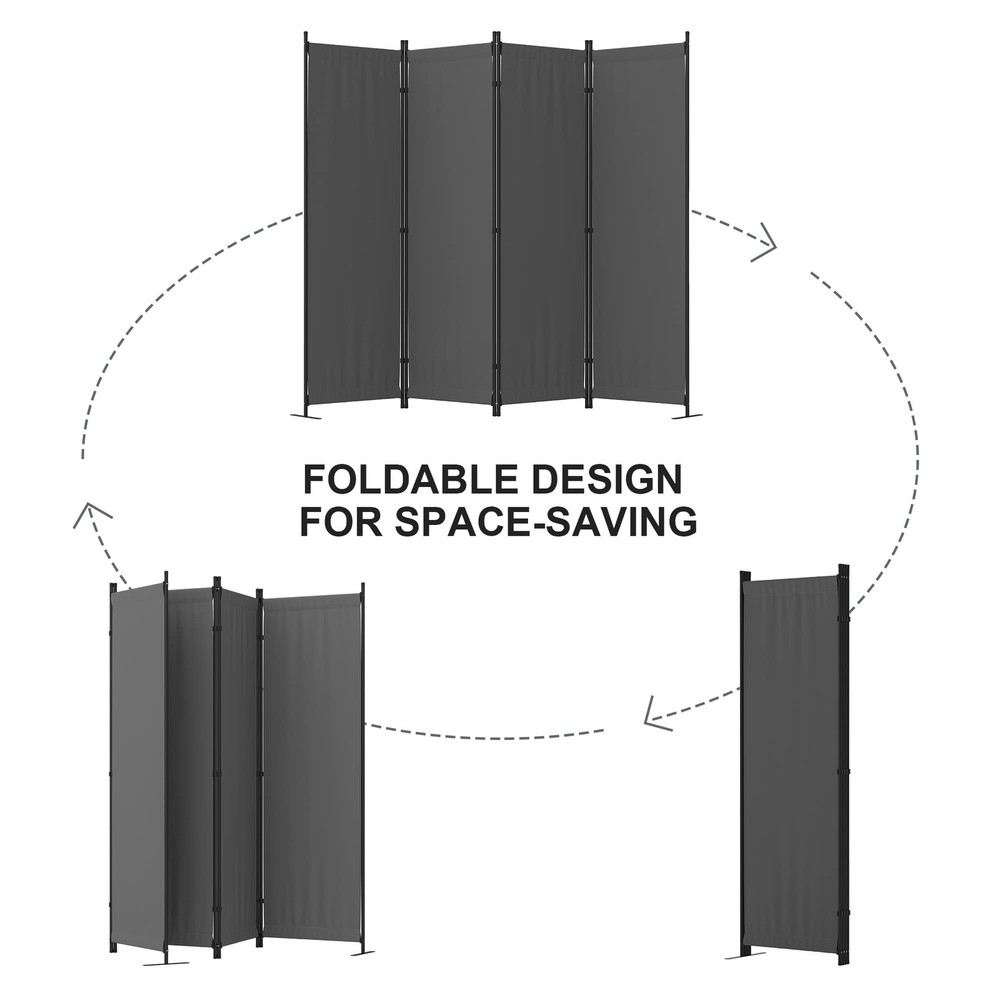 Room Divider, 4 Panel Folding Privacy Screen, 88” Portable Separating with 3 ...