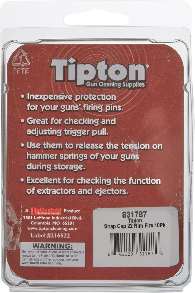Tipton Rifle Snap Caps with False Primer and Reusable 1-Pack, red