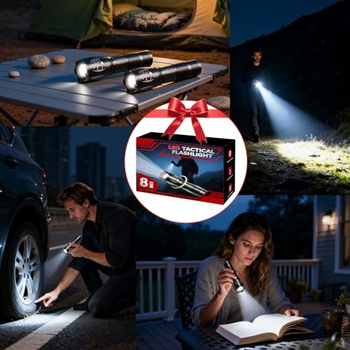8 Pack Small Flashlight Powerful, 5 Modes Bright LED Flashlights High 8Pack