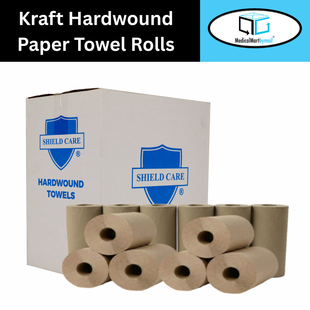 Hardwound Paper Towel Roll Kraft 12 Rolls 1 Ply 7.87" x 300'