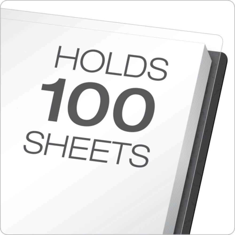 Clear Front Report Covers, Black, Letter Size, 25 per Box (55806EE)