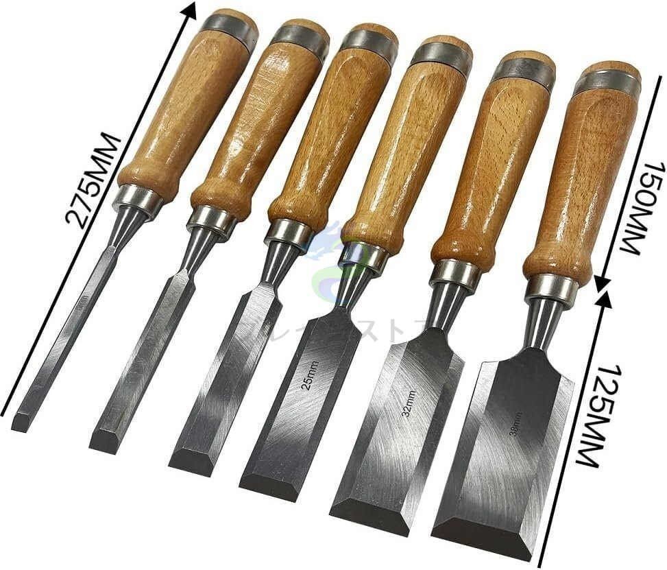 Chisel Set 8Pcs Black Walnut Hand Carving Woodworking Tool Kit Pro Elite