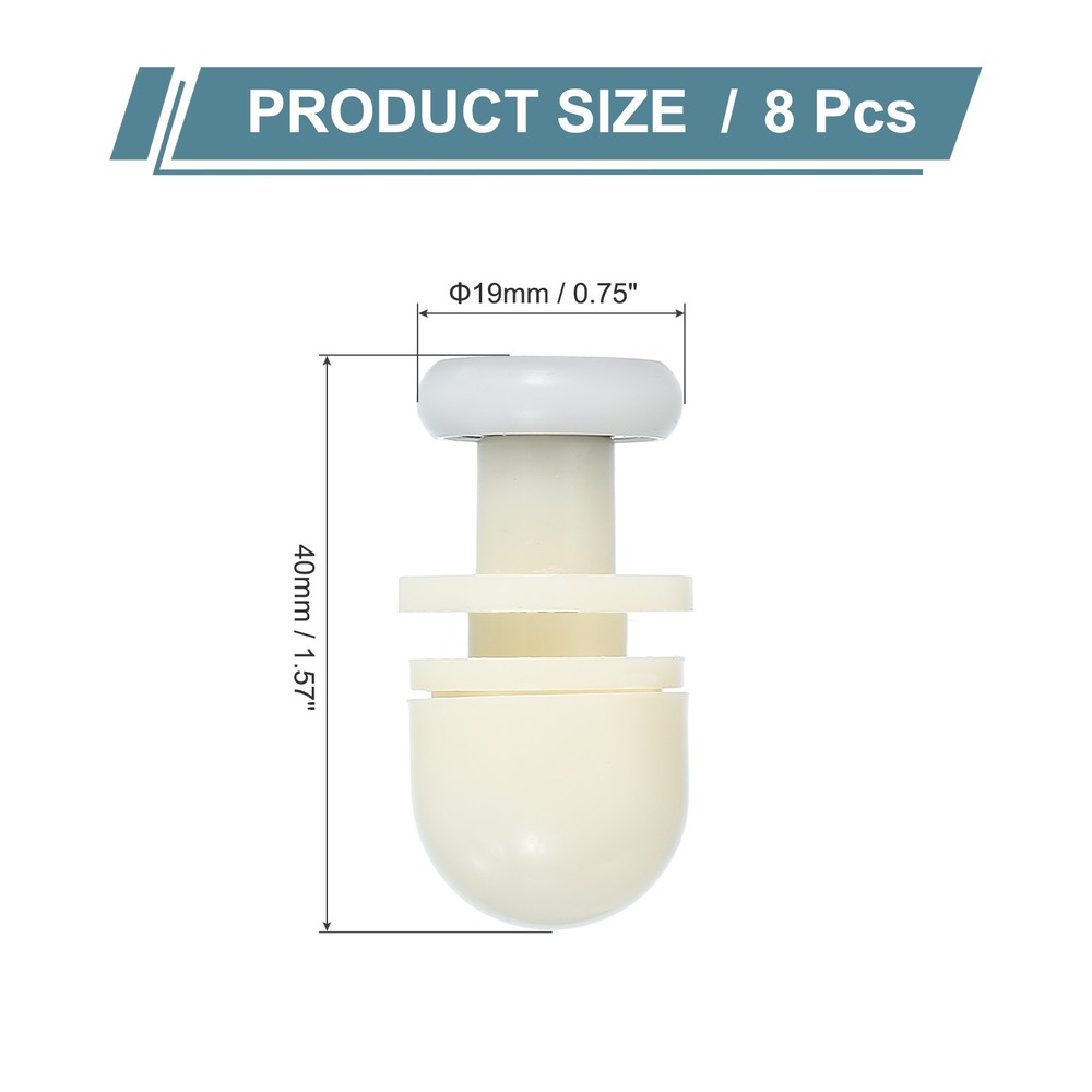 8 Pcs 19mm Shower Door Rollers Wheels Replacement White