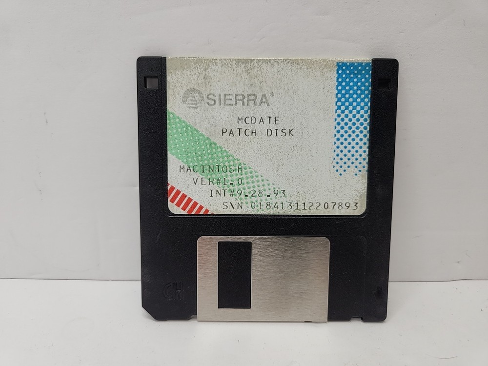 Sierra Mcdate Patch Disk Macintosh 3.5" Floppy Disk Mac | Version 1.0 | RARE