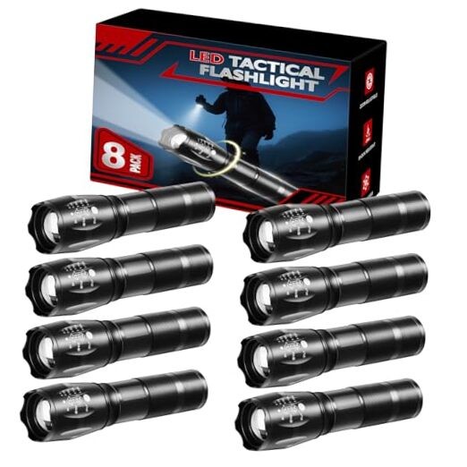 8 Pack Small Flashlight Powerful, 5 Modes Bright LED Flashlights High 8Pack