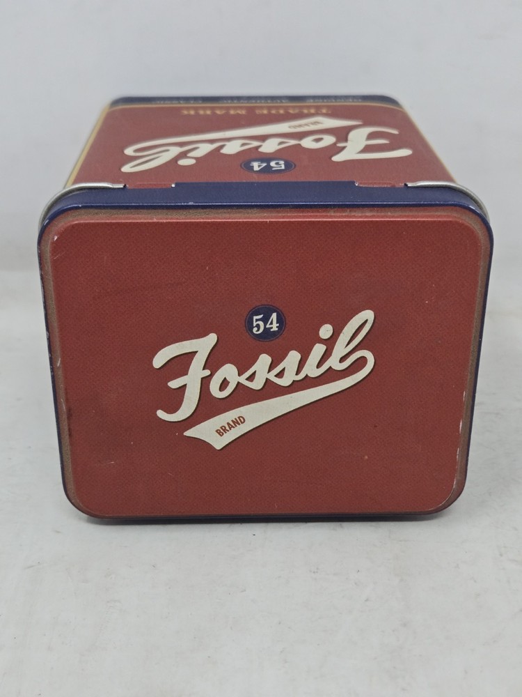 Fossil Knick Knack Passcase Tin Desk Clock Metal