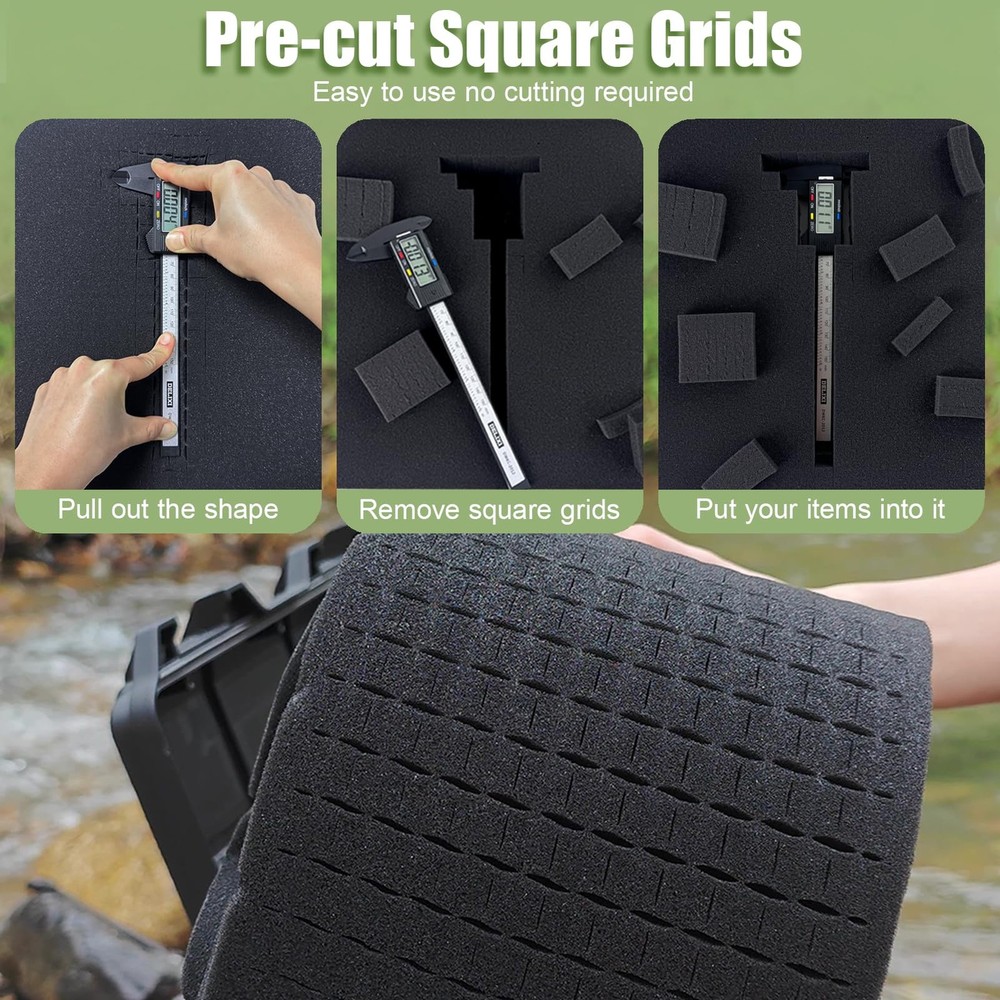 Gun Case Foam Inserts 16x12x2" - Pick & Pluck, Black Polyurethane, Closed Cell