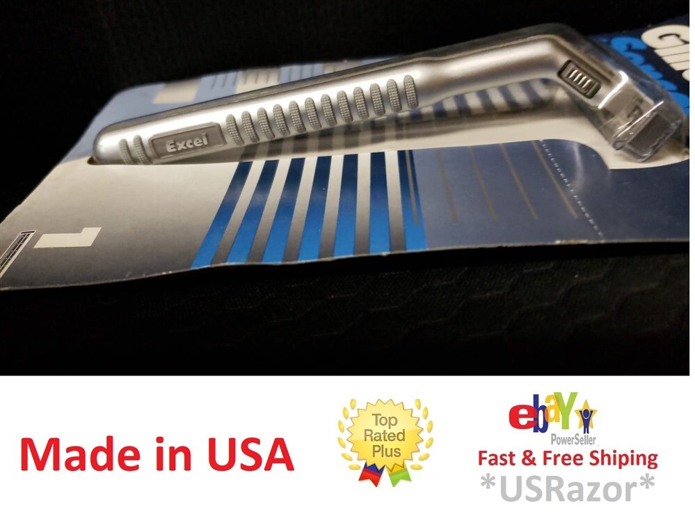 2 Gillette Sensor Excel Metal Razor Handle blade Shaver Made USA 1993 Ft Sensor3