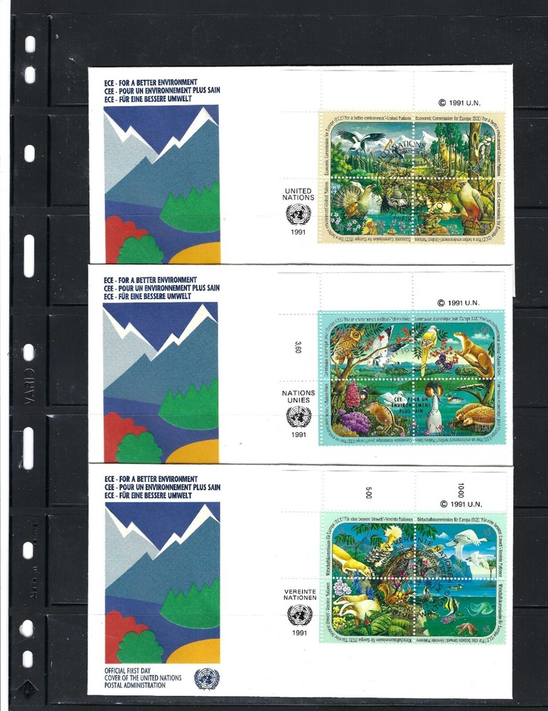1991 ECE FDC's - All Three Offices - UNPA Cachet (775)