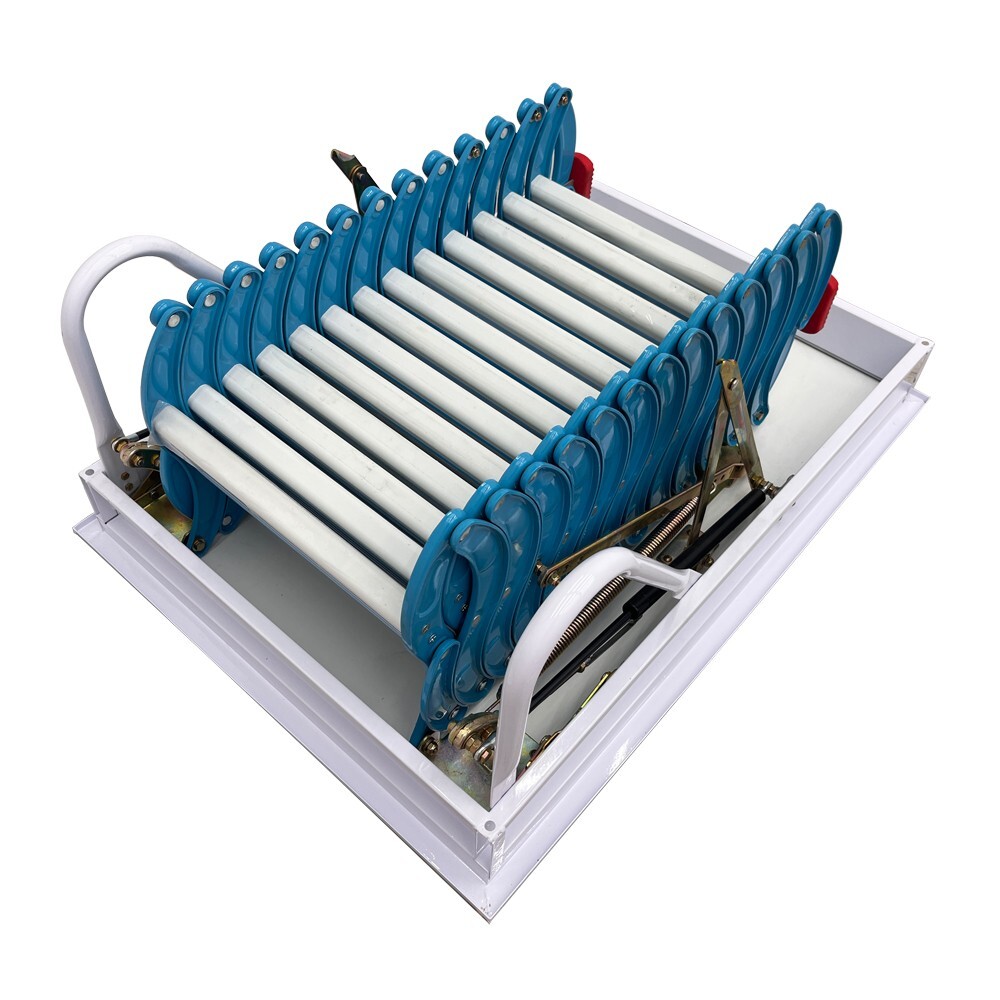 13 Steps Blue Attic Pull Down Ceiling Ladder Stairs 10.5ft Loft Ladder Folding