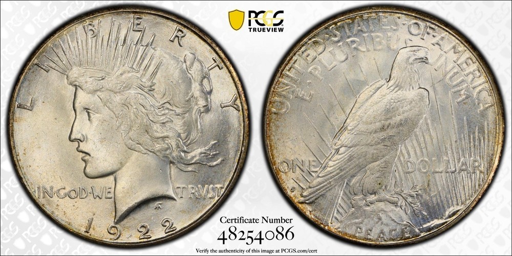 1922-S Peace Dollar MS-64+ PCGS VIDEO