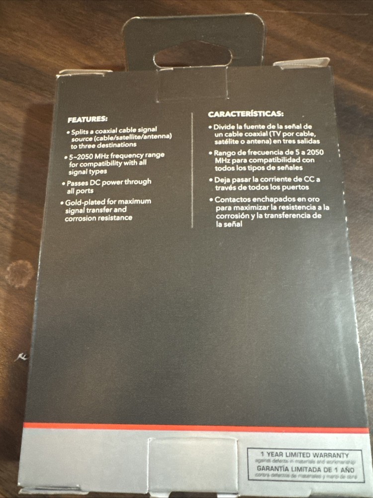 One (1) Rocketfish Coaxial Splitter 3 way