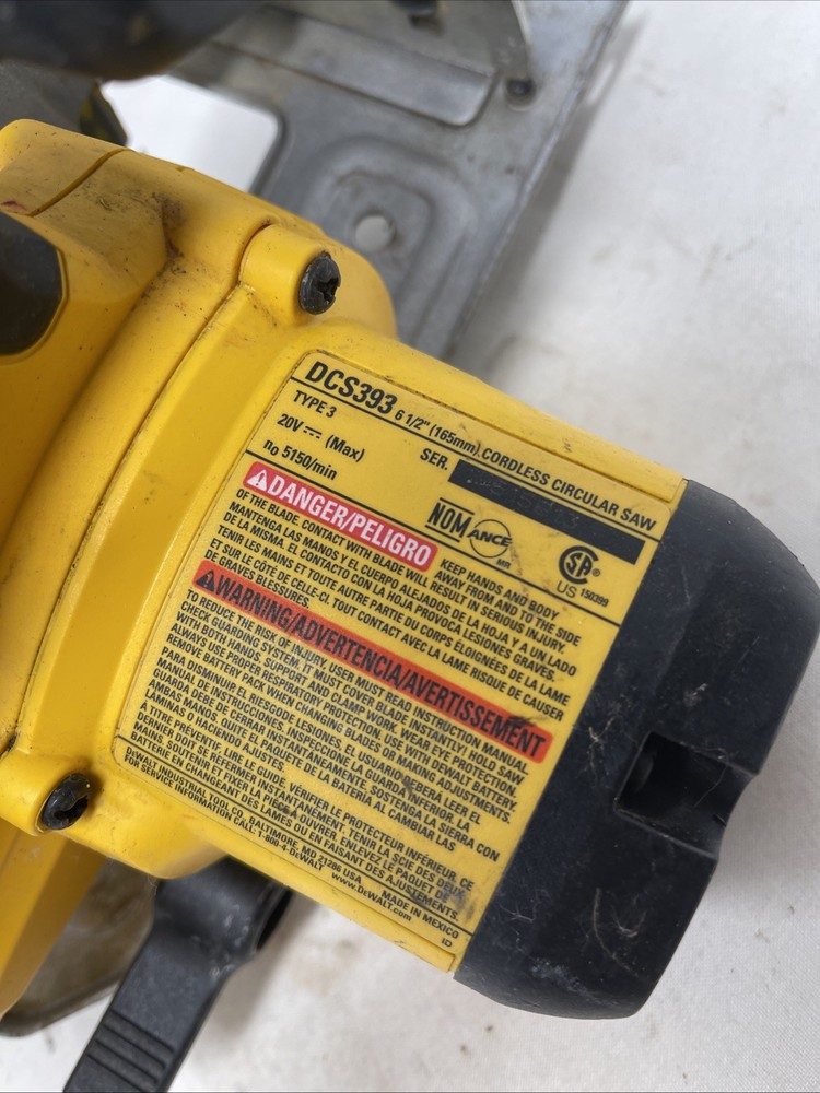 DEWALT DCS393 20V MAX 6-1/2" Cordless Circular Saw bare tool