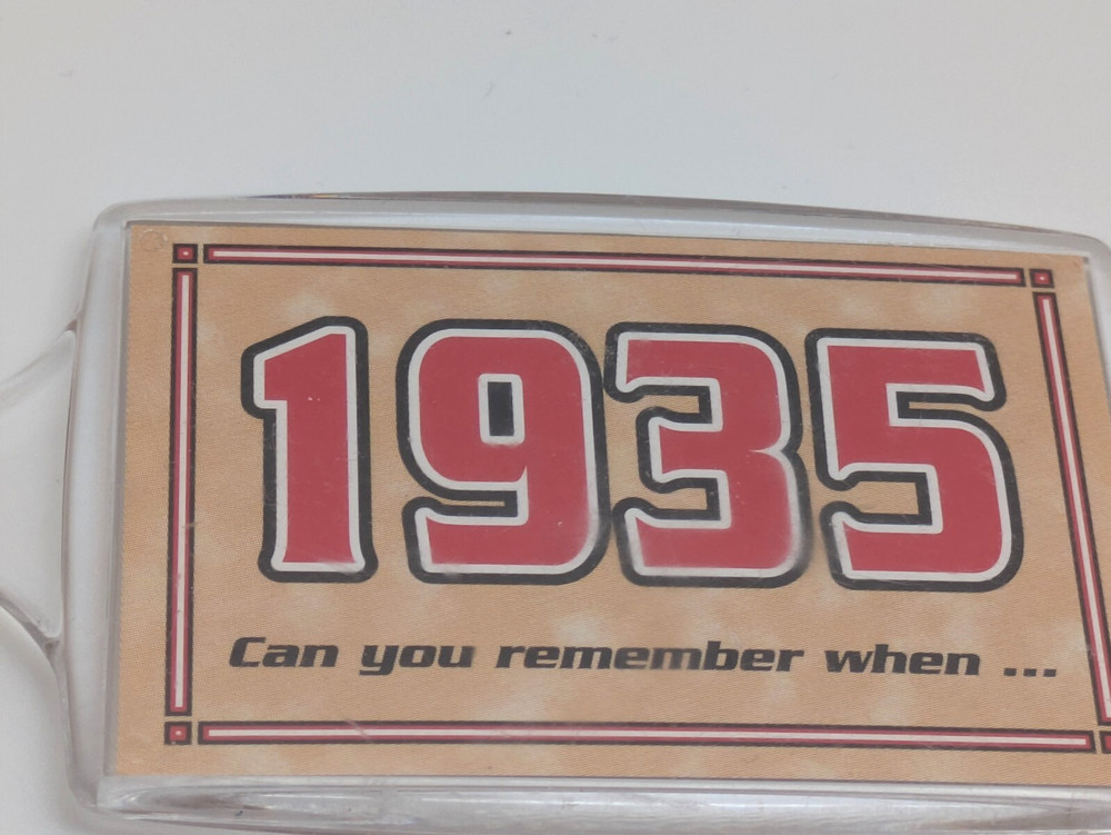 1935 Trivia Celebration Plastic Keychain