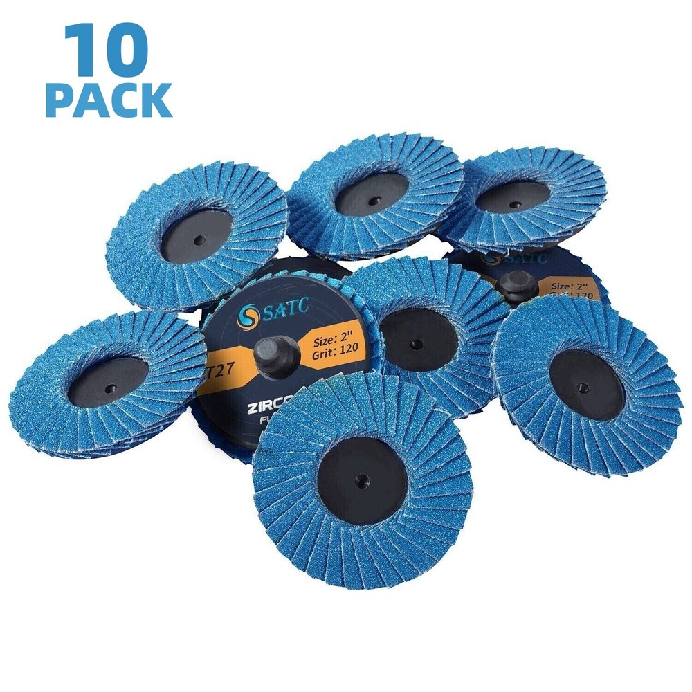 10PCS 2"R-Type Roll Lock Flap Sanding Grinding Discs Wheels 120 Grit Die Grinder