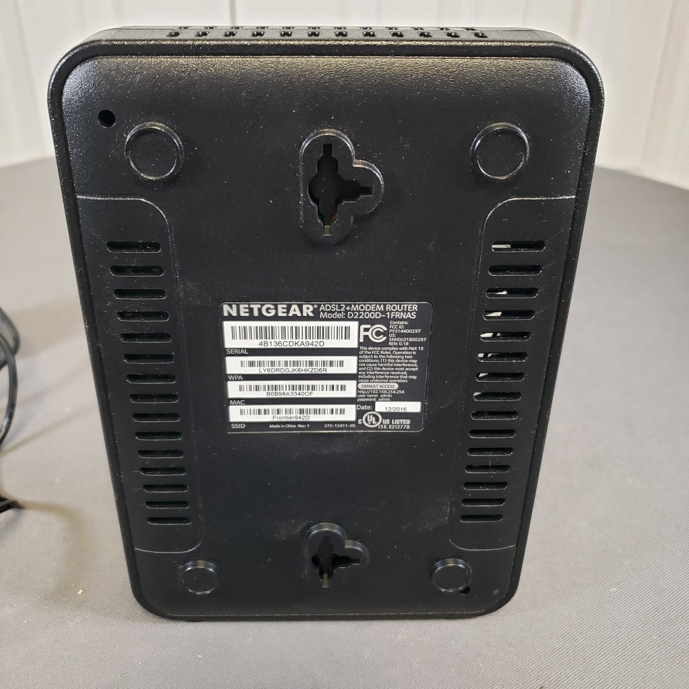 Netgear Frontier Modem D2200D - 12v w/cord
