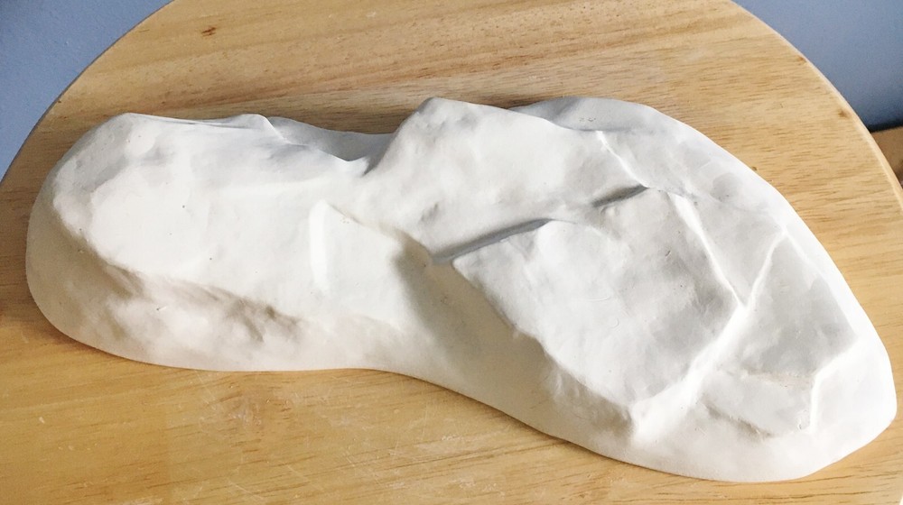 Iceberg Display Base-10" x 5" x 2" -Unpainted Ceramic Molded Bisque