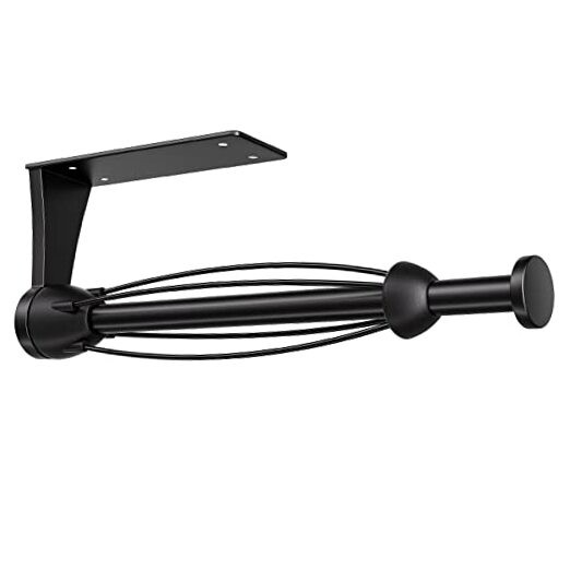 Paper Towel Holder Under Cabinet, Single Hand Operable Wall Mount with Black