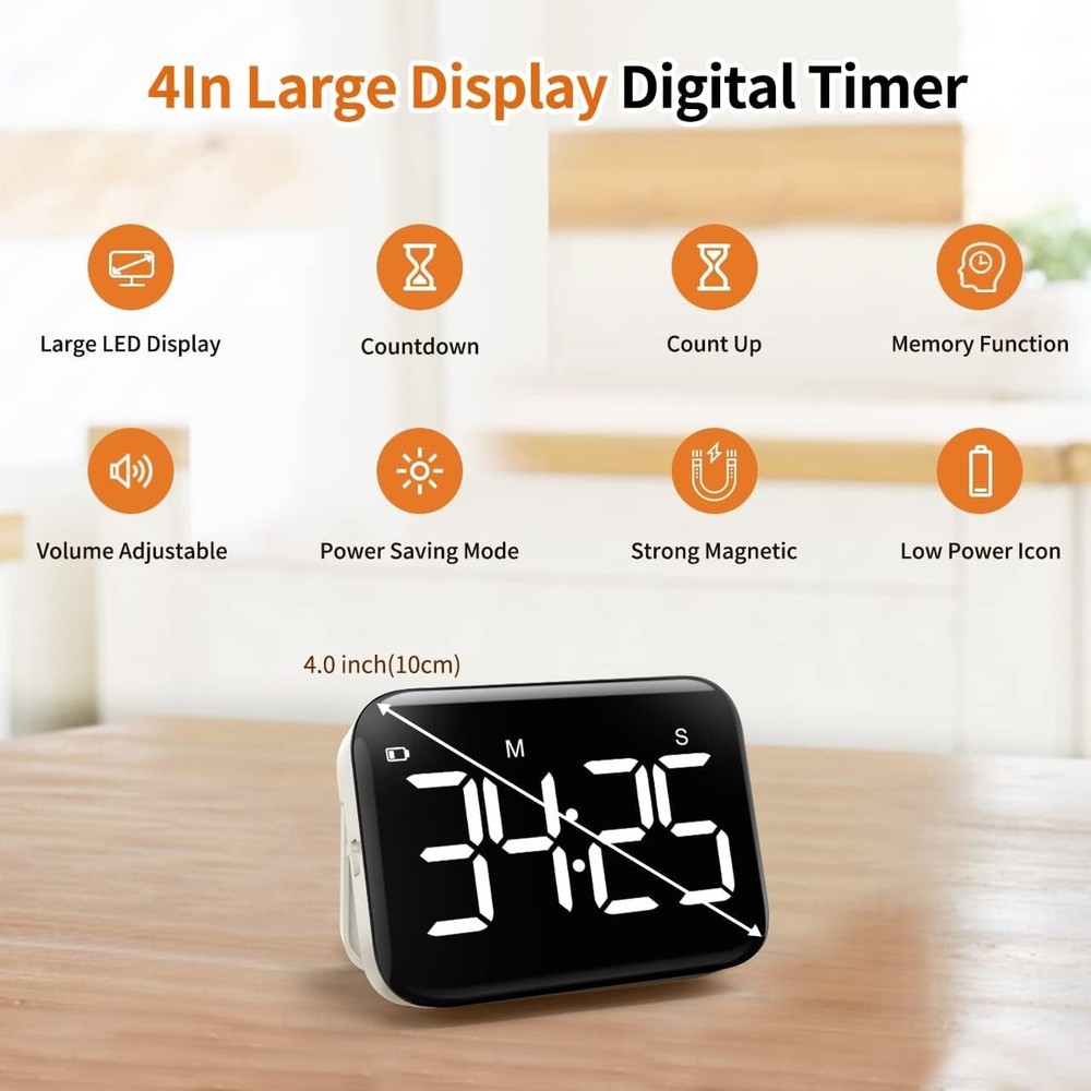 User-Friendly Countdown Timer with Adjustable Volume for Classrooms and Kitchens