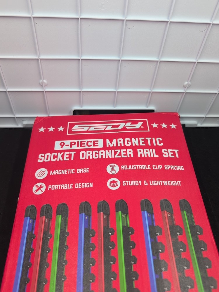 Magnetic Socket Holder Organizer Set: 9-Piece  9PCS--Holds 120 Sockets