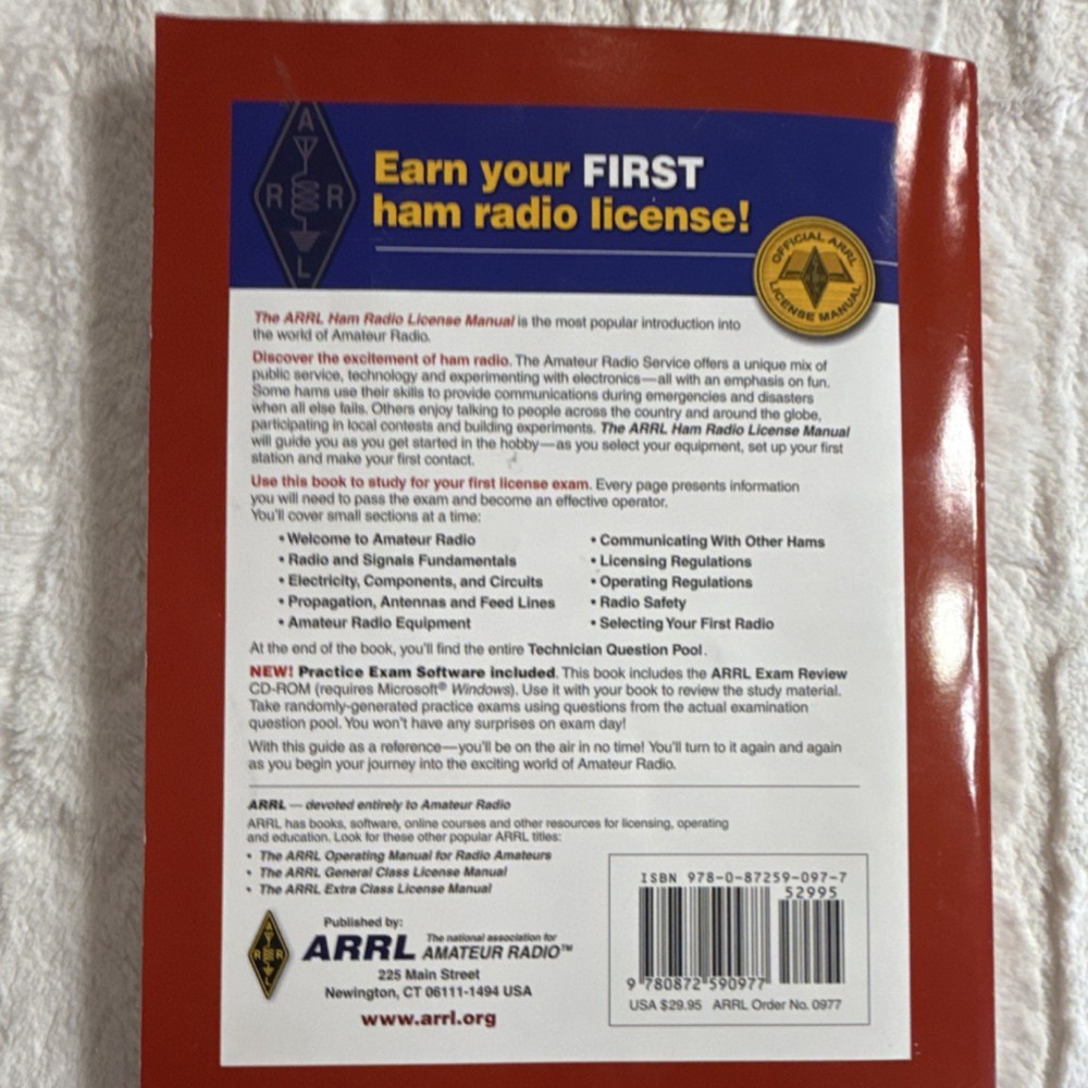 ARRL Ham Radio License Manual Second Edition with Practice Exam Software CD