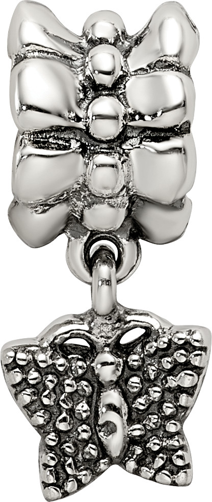 Silver Reflections Butterfly Dangle Bead QRS513