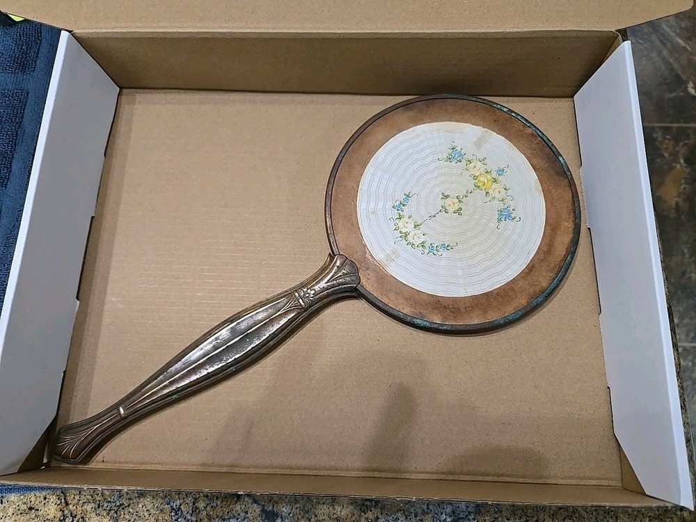 vintage hand-held vanity mirror