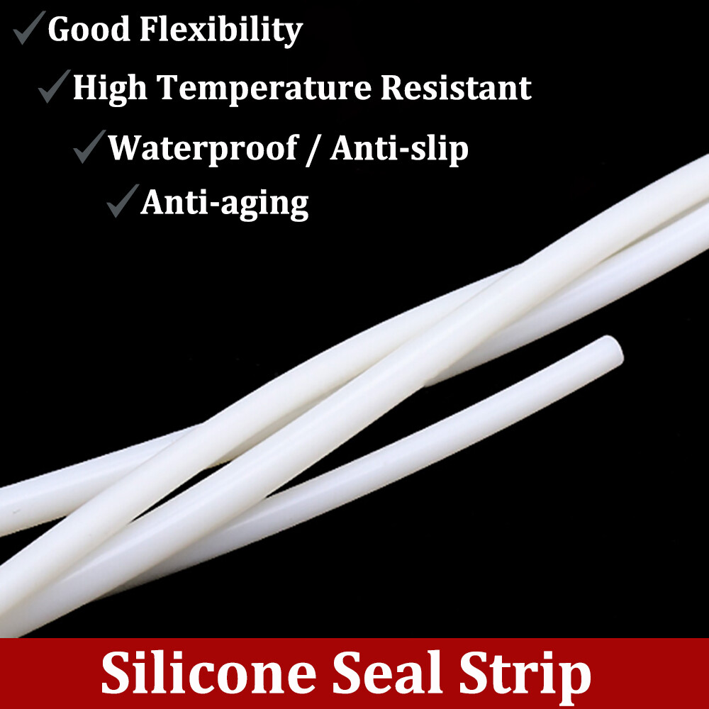 Silicone Solid Rubber Sealing Strip Round Bar Rods Ø1-30mm High Temp Waterproof