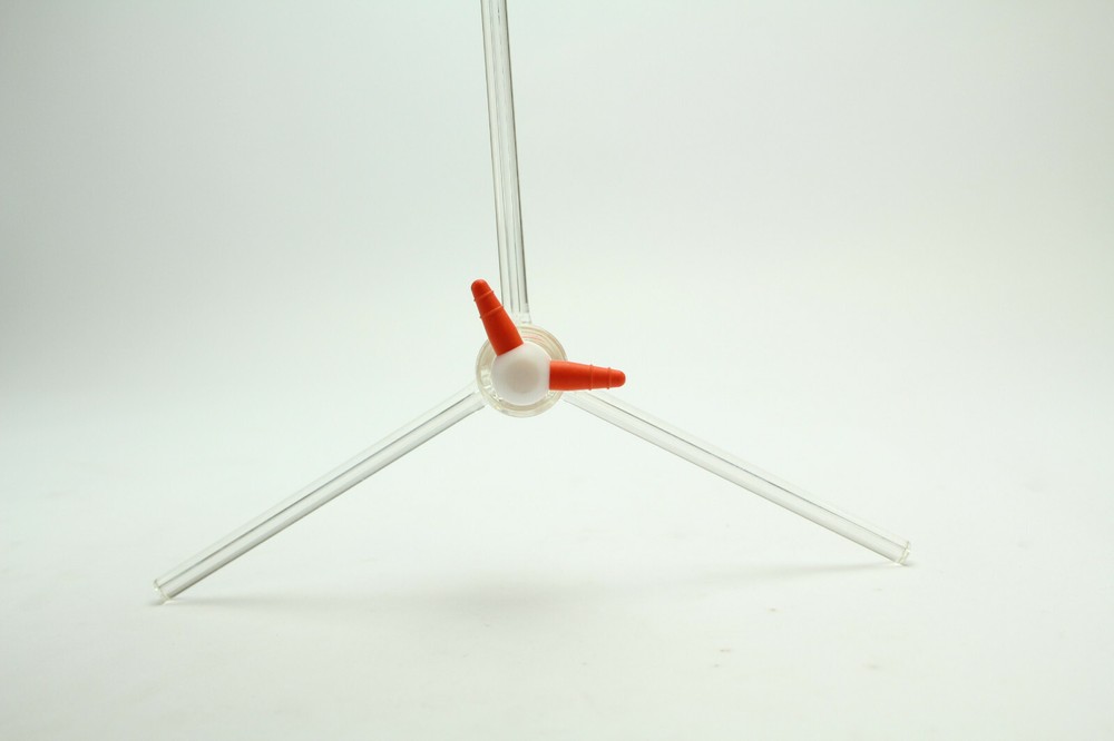 Pyrex 1MM 3-Way Glass Stopcock New