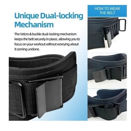 COOSOFT Weight Lifting Belt Medium Black Gym Workout Support Adjustable Strap
