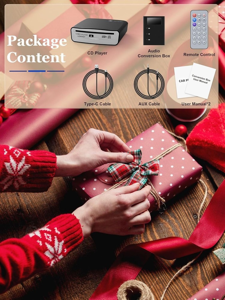 Plug-and-Play Car CD Player with Remote Control