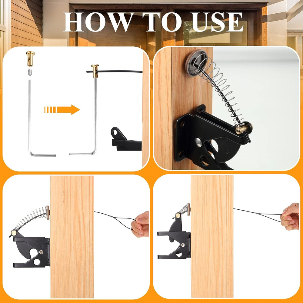 Self Locking Gate Gravity Latch Stainless Steel Spring Loaded with Adjustable Ga