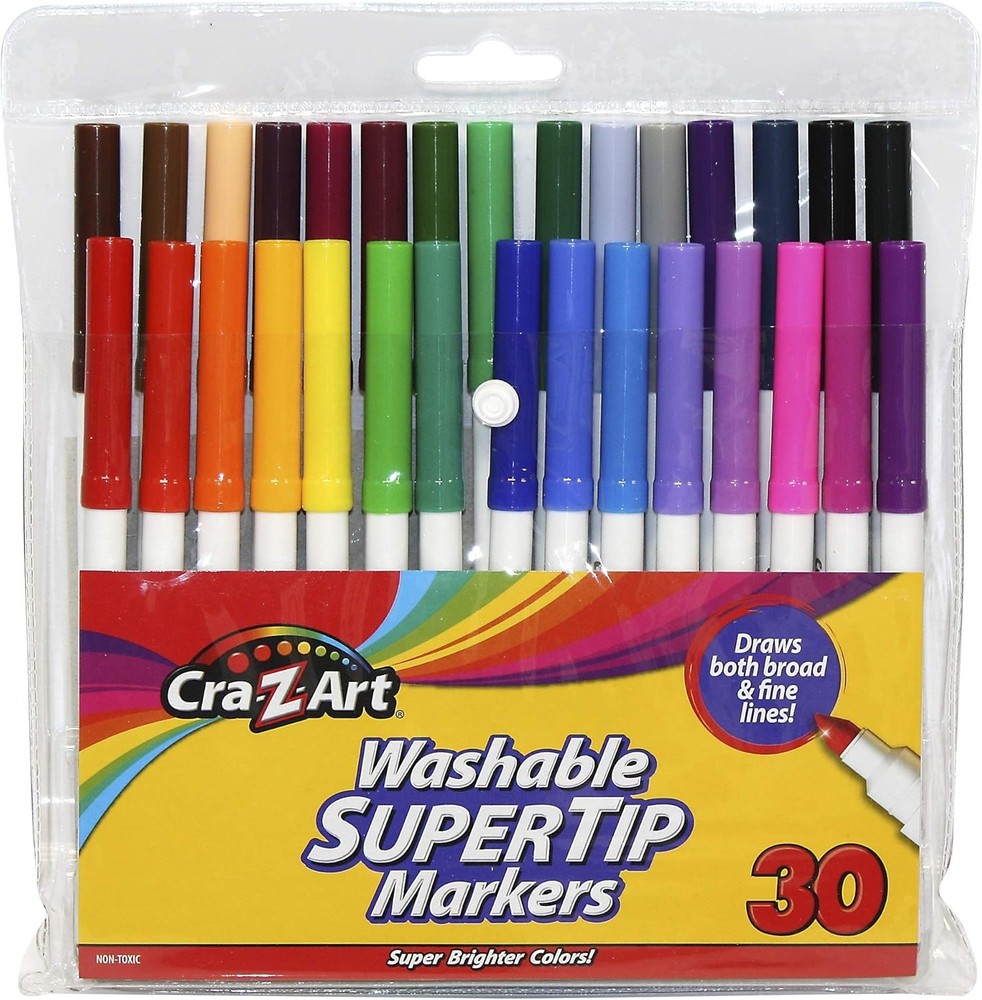 Washable Super Tip Markers, 30 Count