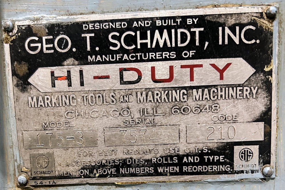 SCHMIDT 175-3 HYDRAULIC ROLL MARKER