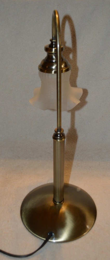 GOOSENECK RUFFLED SHADE DESK TABLE LAMP