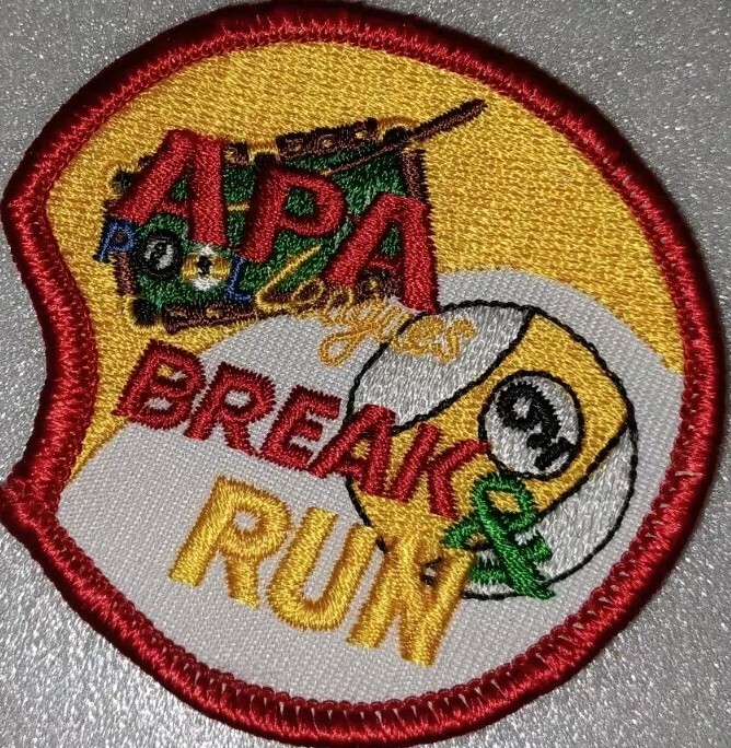 🔥💥APA 9 BREAK & RUN PATCH AMERICAN POOLPLAYERS OLD🎱💥🔥
