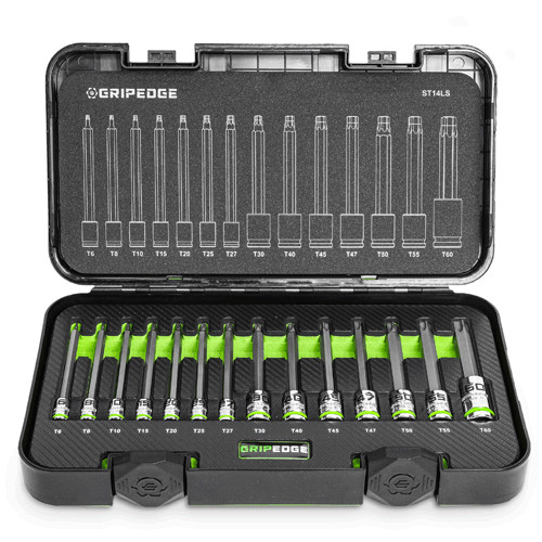 Grip Edge Tools ST14LS 14 Piece Long RPT Star Driver Set