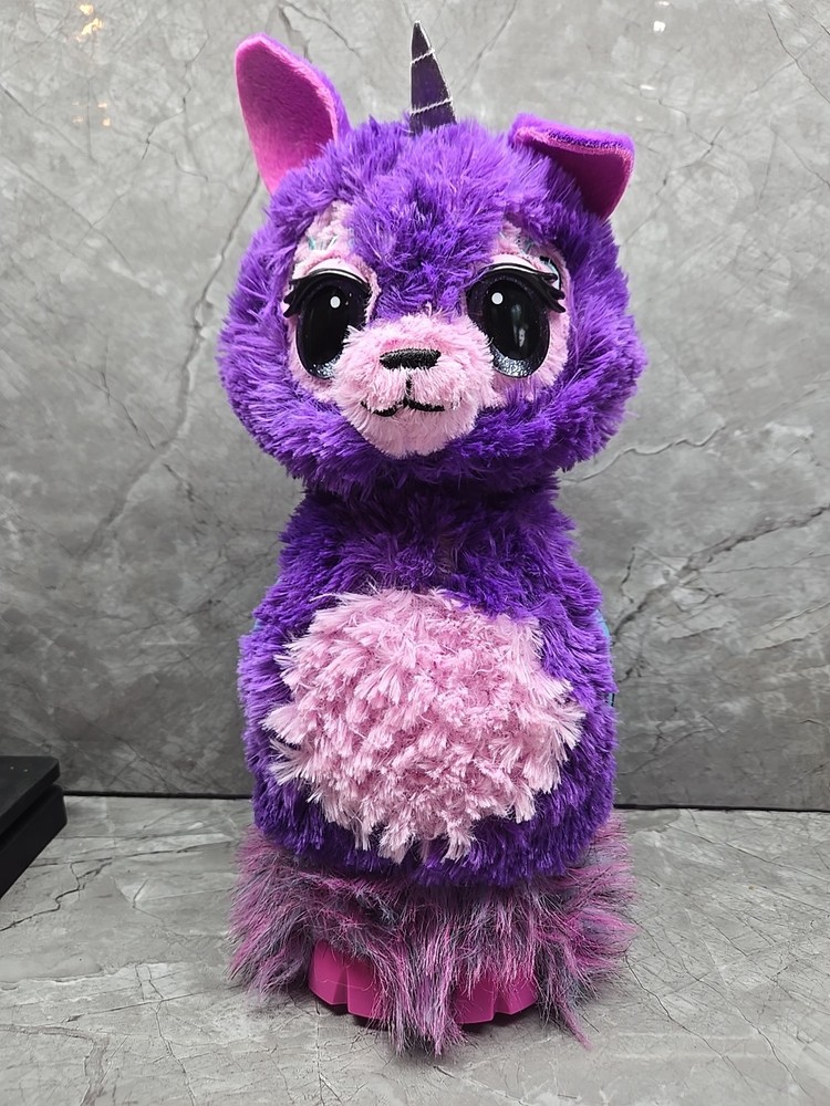 Hatchimals WOW! Purple Llalacorn 32” Interactive Talks Glows Extends Flaps WORKS